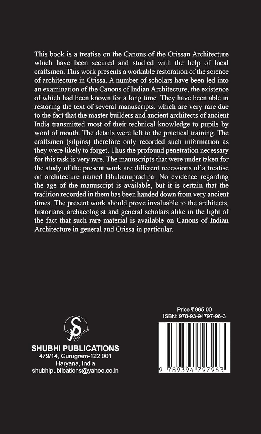 Canons of Orissan Architecture